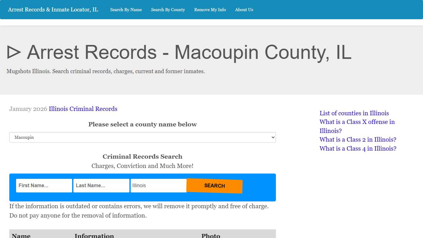 ᐅ Arrest Records - Macoupin County, IL